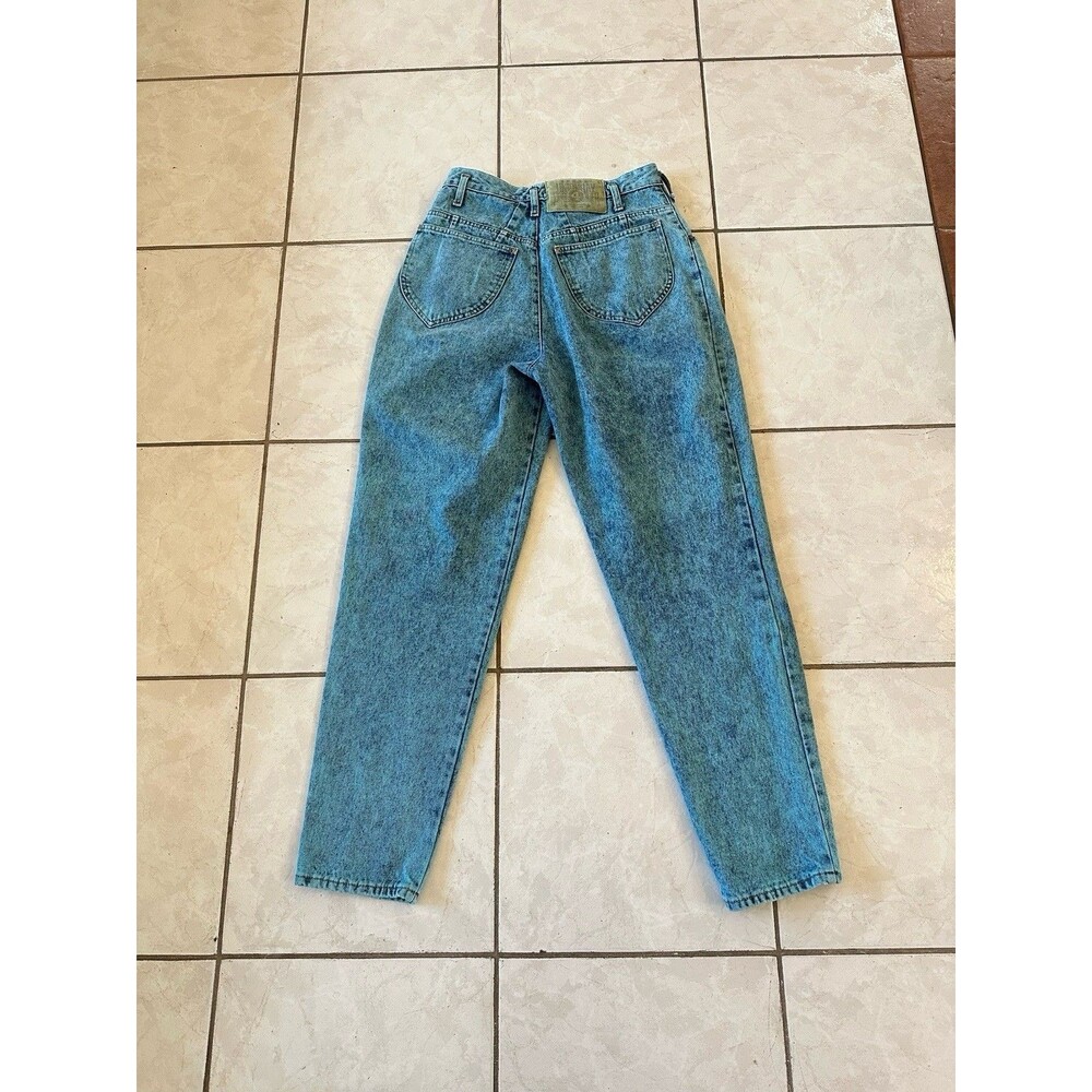 VTG 80s UNIONBAY Turquoise Acid Wash High Waist JEANS Western Denim Pants sz 11